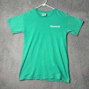 Aloha T Shirt Adult Small Green Crew Neck Graphic T Short Sleeve